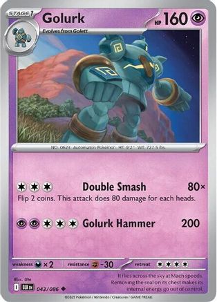 Golurk 046/086  - Reverse Holofoil SV Black Bolt - Uncommon