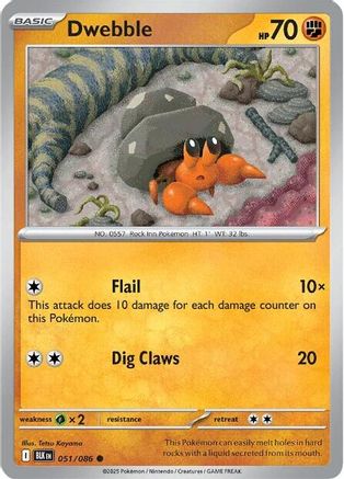 Dwebble (054/086) [Scarlet & Violet: Black Bolt] Reverse Holofoil