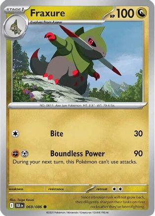 Fraxure 071/086  - Reverse Holofoil SV Black Bolt - Common