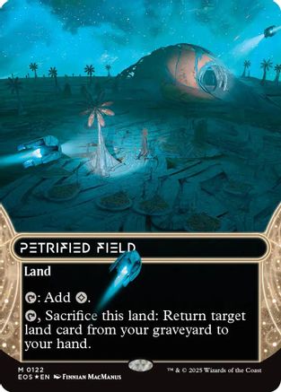 Petrified Field (0122) (Borderless) (Galaxy Foil)  [Edge of Eternities: Stellar Sights] Foil