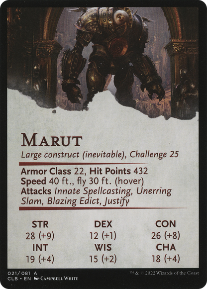 Marut // Marut  [Battle for Baldur's Gate Art Series] (Borderless) Foil