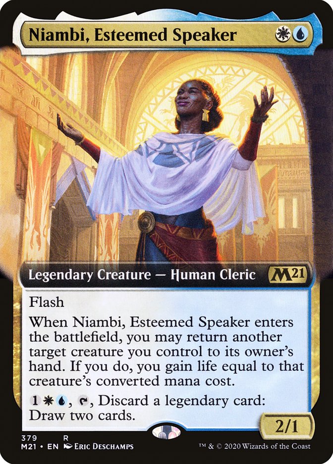 Niambi, Esteemed Speaker (Extended Art) [Core Set 2021] Foil