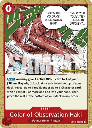 Color of Observation Haki (OP12-017) - [Legacy of the Master Release Event Cards]