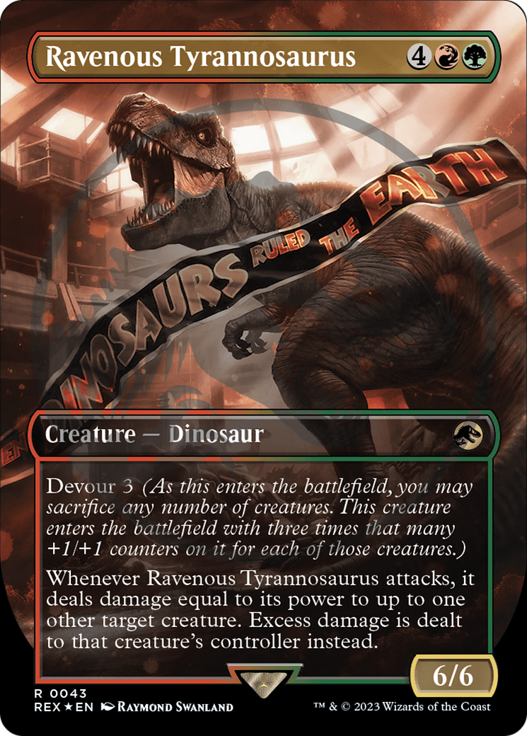 Ravenous Tyrannosaurus (Borderless) (Emblem)  [Jurassic World Collection] (Borderless) Foil