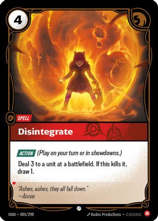 Disintegrate (005/298) - Riftbound - [Origins] Foil