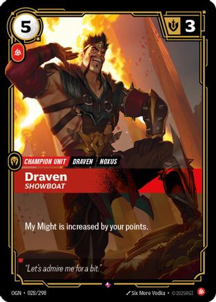 Draven - Showboat (028/298) - Riftbound - [Origins] Foil