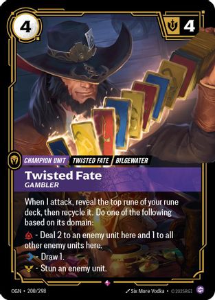 Twisted Fate - Gambler (200/298) - Riftbound - [Origins] Foil