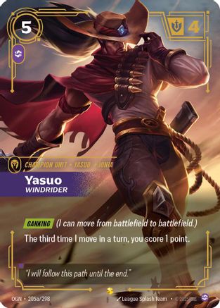 Yasuo - Windrider (Alternate Art) (205a/298) - Riftbound - [Origins] Foil