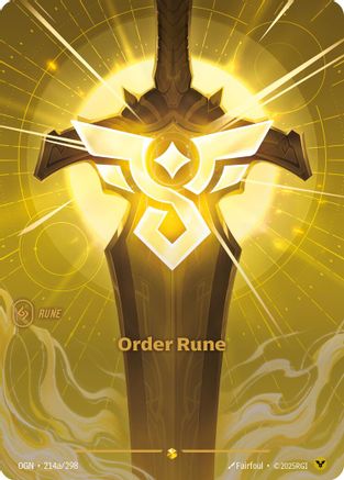 Order Rune (Alternate Art) (214a/298) - Riftbound - [Origins] Foil