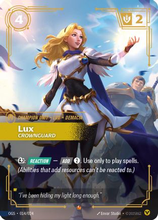 Lux - Crownguard (014/024) - Riftbound - [Origins Proving Grounds]