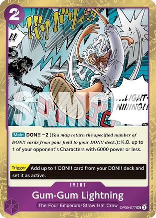 Gum-Gum Lightning (Pirate Foil) (OP09-077) - [Premium Booster -The Best- Vol. 2] Foil