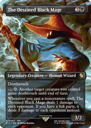The Destined Black Mage (Borderless)  [Commander: FINAL FANTASY] Foil