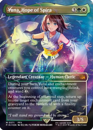 Yuna, Hope of Spira (Borderless) (Chocobo Track Foil)  [FINAL FANTASY] Foil