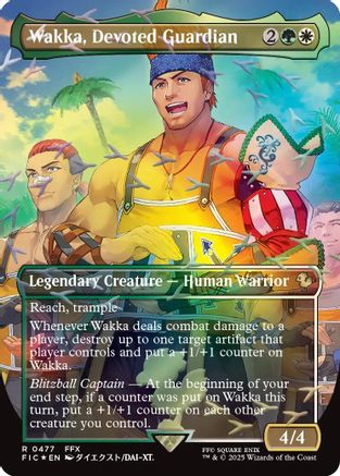 Wakka, Devoted Guardian (Borderless) (Chocobo Track Foil)  [Commander: FINAL FANTASY] Foil
