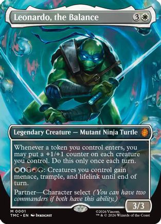 Leonardo, the Balance (0001) (Borderless)  [Commander: Teenage Mutant Ninja Turtles]