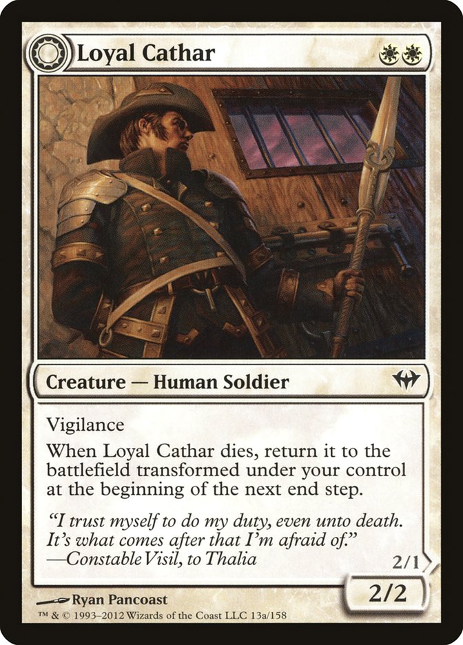 Loyal Cathar // Unhallowed Cathar [Dark Ascension] Foil