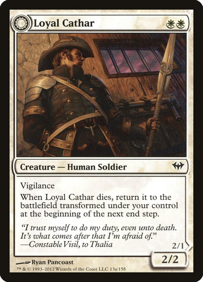 Loyal Cathar // Unhallowed Cathar [Dark Ascension] Foil