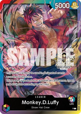 Monkey.D.Luffy (3rd Anniversary Tournament 3 Brothers Pack) - [Carrying On His Will: 3rd Anniversary Tournament Cards]