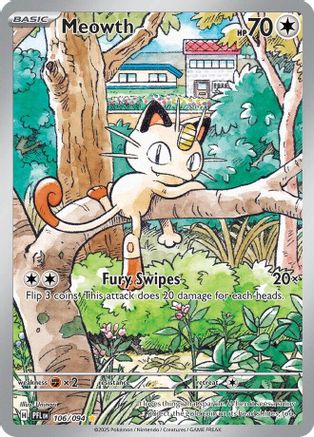 Meowth 106  - Holofoil ME02 Phantasmal Flames - Illustration Rare
