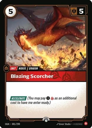 Blazing Scorcher (001/298) - [Riftbound Organized Play Promotional Cards] Foil