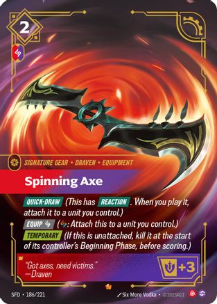 Spinning Axe (186/221) - Riftbound - [Spiritforged] Foil