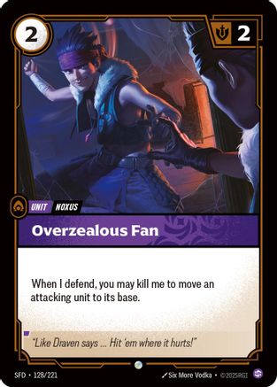 Overzealous Fan (128/221) - Riftbound - [Spiritforged] Foil