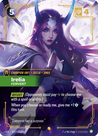 Irelia - Fervent (Signature) (225*/221) - Riftbound - [Spiritforged] Foil