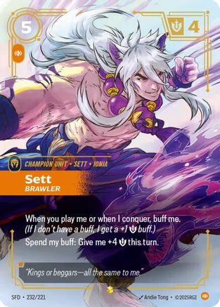 Sett - Brawler (Overnumbered) (232/221) - Riftbound - [Spiritforged] Foil