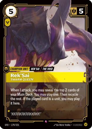 Rek'Sai - Swarm Queen (170/221) - Riftbound - [Spiritforged] Foil