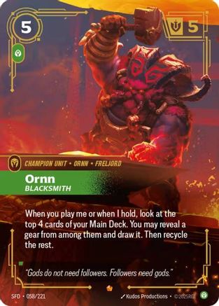 Ornn - Blacksmith (058/221) - Riftbound - [Spiritforged] Foil