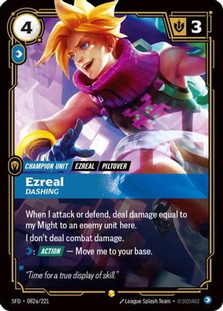 Ezreal - Dashing (Alternate Art) (082a/221) - Riftbound - [Spiritforged] Foil