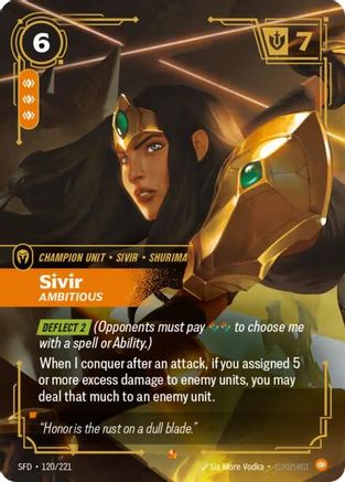 Sivir - Ambitious (120/221) - Riftbound - [Spiritforged] Foil