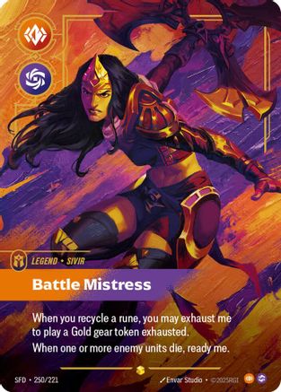 Sivir - Battle Mistress (Overnumbered) (250/221) - Riftbound - [Spiritforged] Foil