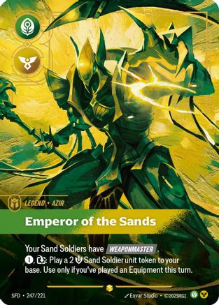 Azir - Emperor of the Sands (Overnumbered) (247/221) - Riftbound - [Spiritforged] Foil