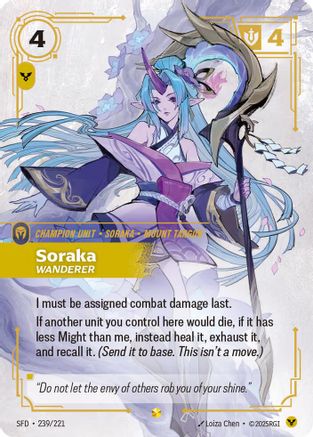 Soraka - Wanderer (Overnumbered) (239/221) - Riftbound - [Spiritforged] Foil