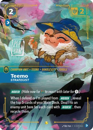 Teemo - Strategist (Signature) (230*/221) - Riftbound - [Spiritforged] Foil