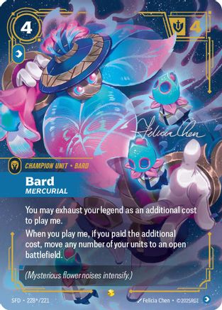 Bard - Mercurial (Signature) (228*/221) - Riftbound - [Spiritforged] Foil