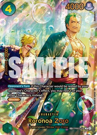 Roronoa Zoro - PRB02-006 (SP) (Alternate Art) (PRB02-006) - [The Azure Sea's Seven] Foil