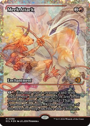 Meek Attack (398) (Showcase) (Fracture Foil)  [Lorwyn Eclipsed] Foil