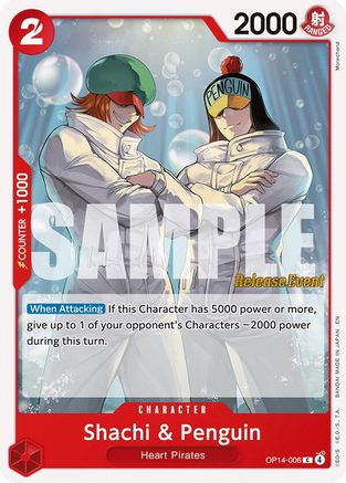 Shachi & Penguin (OP14-006) - [The Azure Sea's Seven Release Event Cards]