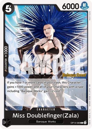 Miss Doublefinger(Zala) (OP14-086) - [The Azure Sea's Seven Release Event Cards]