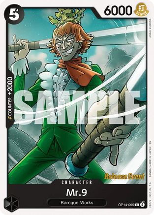 Mr.9 (OP14-095) - [The Azure Sea's Seven Release Event Cards]