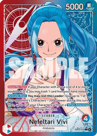 Nefeltari Vivi  - 001 (Alternate Art) (EB03-001) - [Extra Booster: One Piece Heroines Edition] Foil