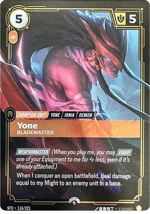 Yone - Blademaster (116/221) - Riftbound - [Riftbound Organized Play Promotional Cards]