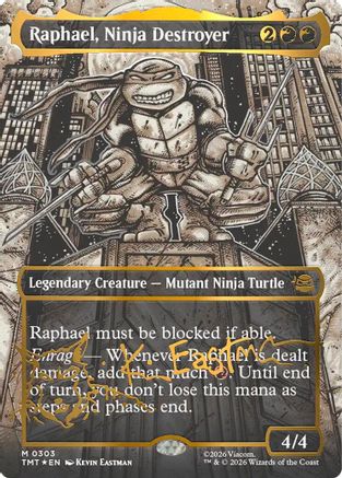 Raphael, Ninja Destroyer (Borderless) (Gold-Stamped Signature)  [Teenage Mutant Ninja Turtles] Foil