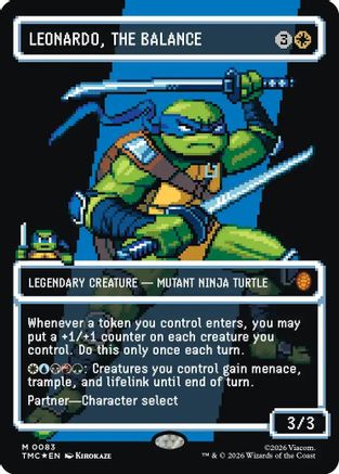 Leonardo, the Balance (0083) (Borderless) (Surge Foil)  [Commander: Teenage Mutant Ninja Turtles] Foil