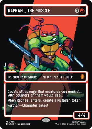 Raphael, the Muscle (0091) (Borderless) (Surge Foil)  [Commander: Teenage Mutant Ninja Turtles] Foil