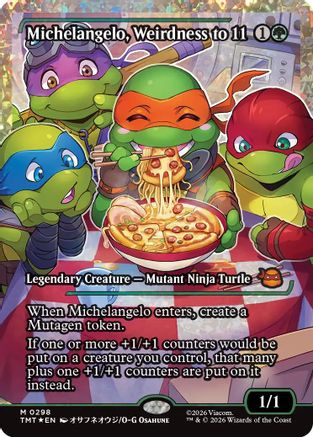Michelangelo, Weirdness to 11 (Showcase) (Fracture Foil)  [Teenage Mutant Ninja Turtles] Foil