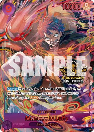 Monkey.D.Luffy (Japanese Version 3rd Anniversary Set) (OP09-119) - [One Piece Promotion Cards] Foil