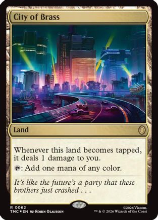 City of Brass (Surge Foil)  [Commander: Teenage Mutant Ninja Turtles] Foil